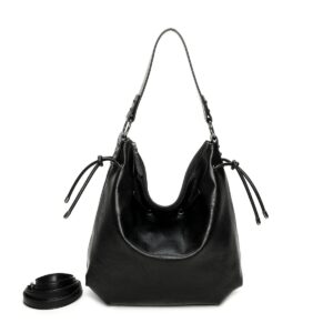 Bolso tote redondo negro