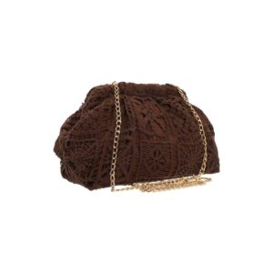 Bolso clutch de crochet chocolate