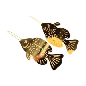 Pendientes Pez acero  Dorado