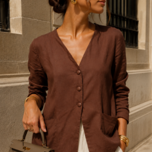 Chaqueta chocolate Lino Botones
