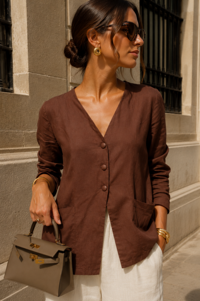 Chaqueta chocolate Lino Botones