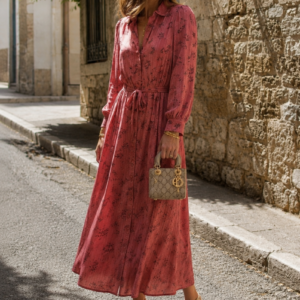 Vestido Camisero Rosé Vintage
