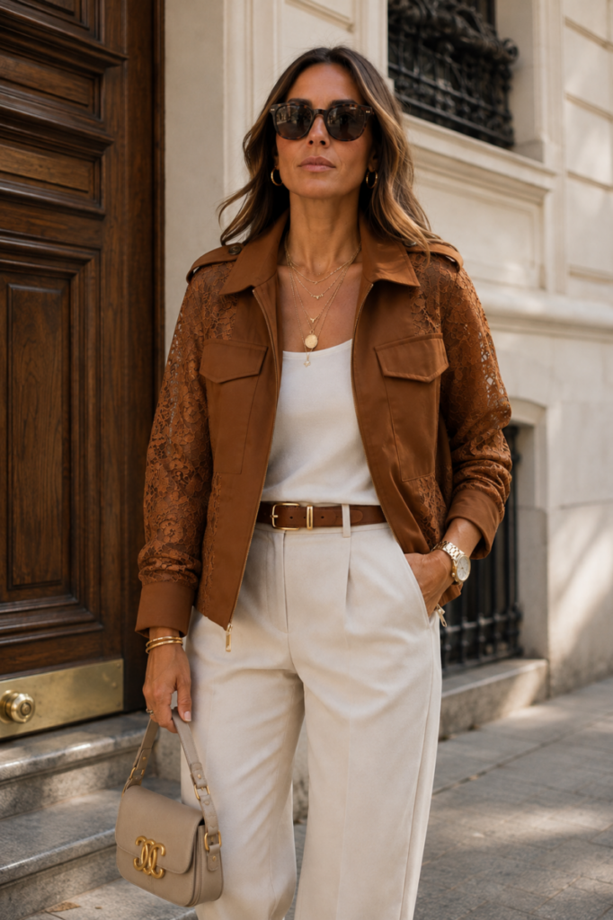 Chaqueta Lace Cognac