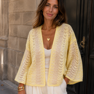 Chaqueta Kimono Punto amarillo