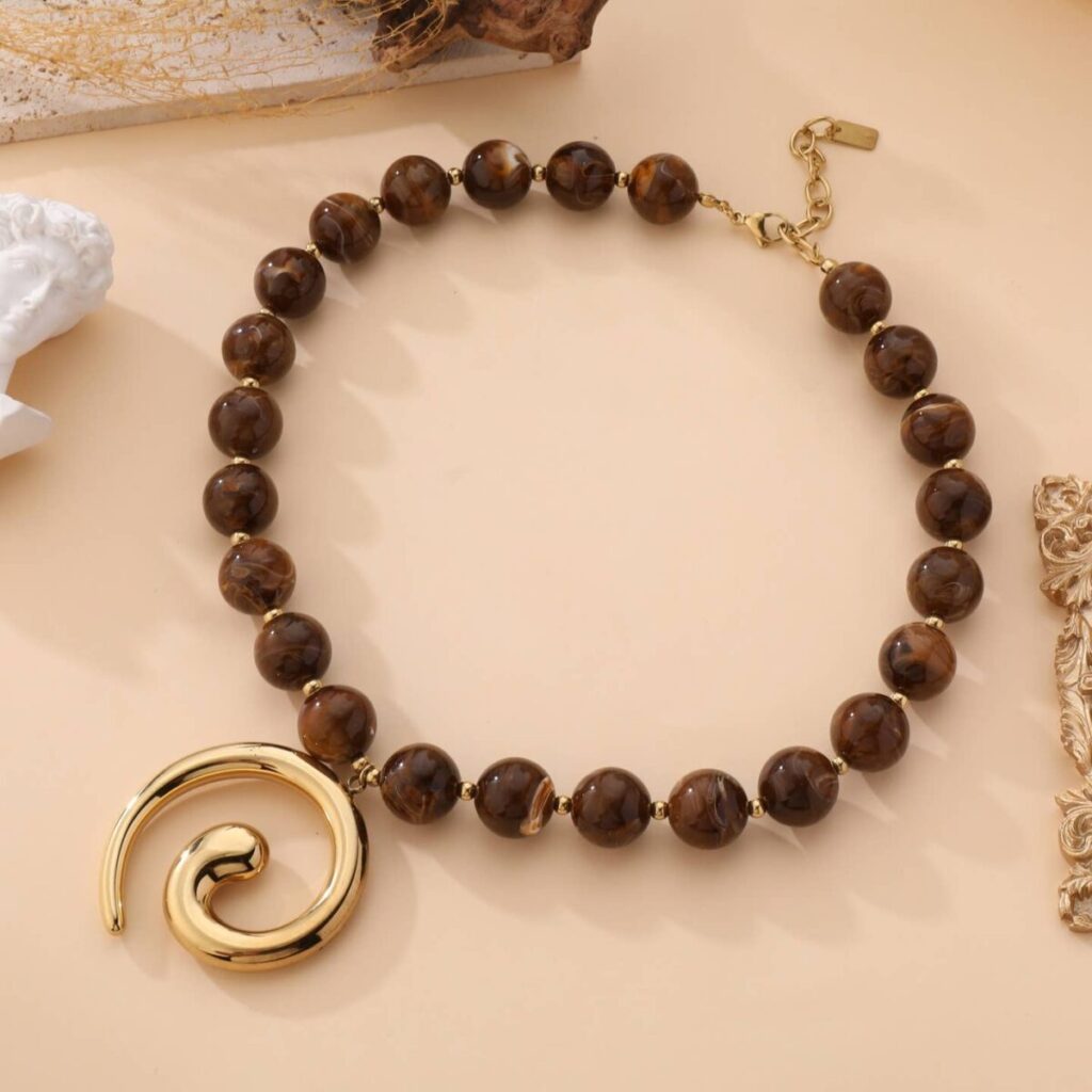 Collar Espiral Chocolate